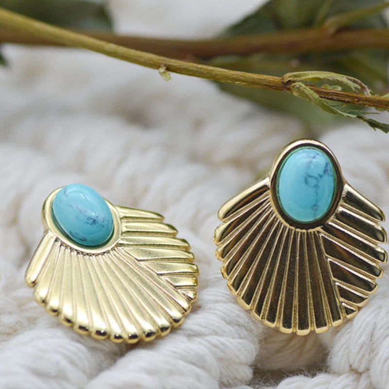 Boucles d’oreilles en métal à motif circulaire