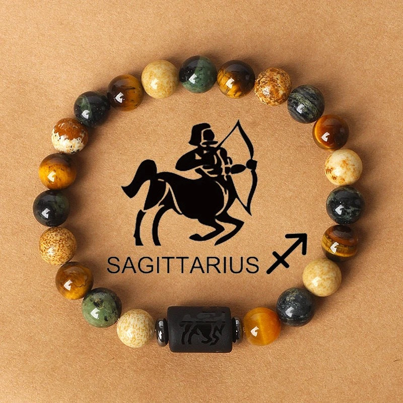 Bracelet zodiacal en perles de pierre naturelle