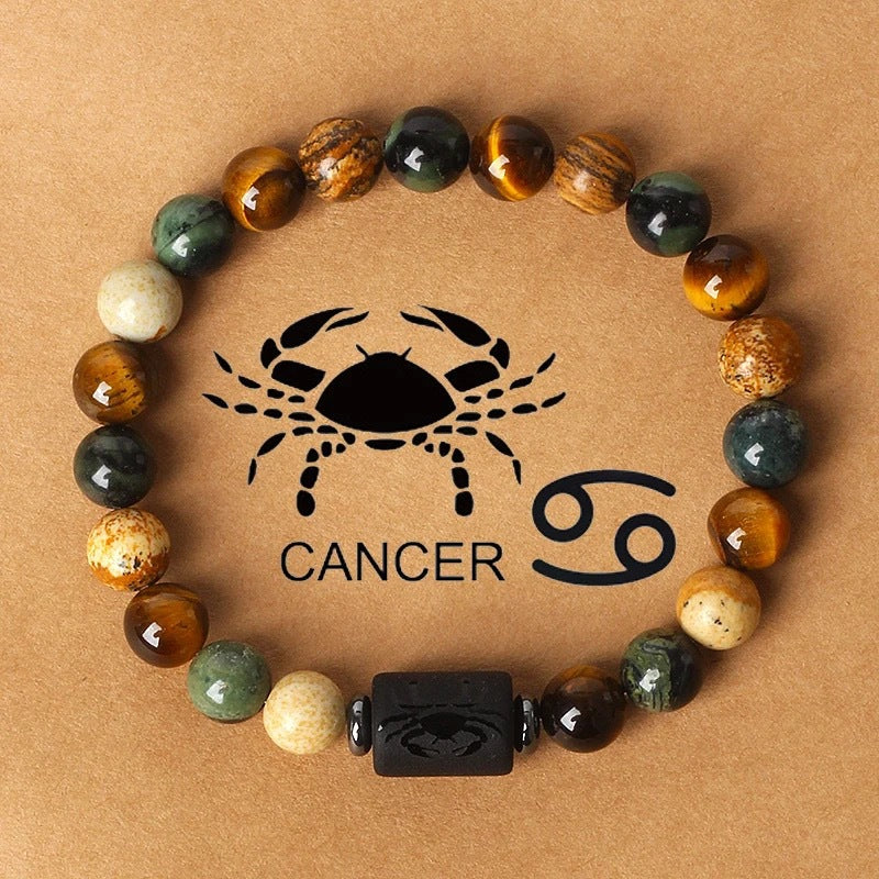 Bracelet zodiacal en perles de pierre naturelle
