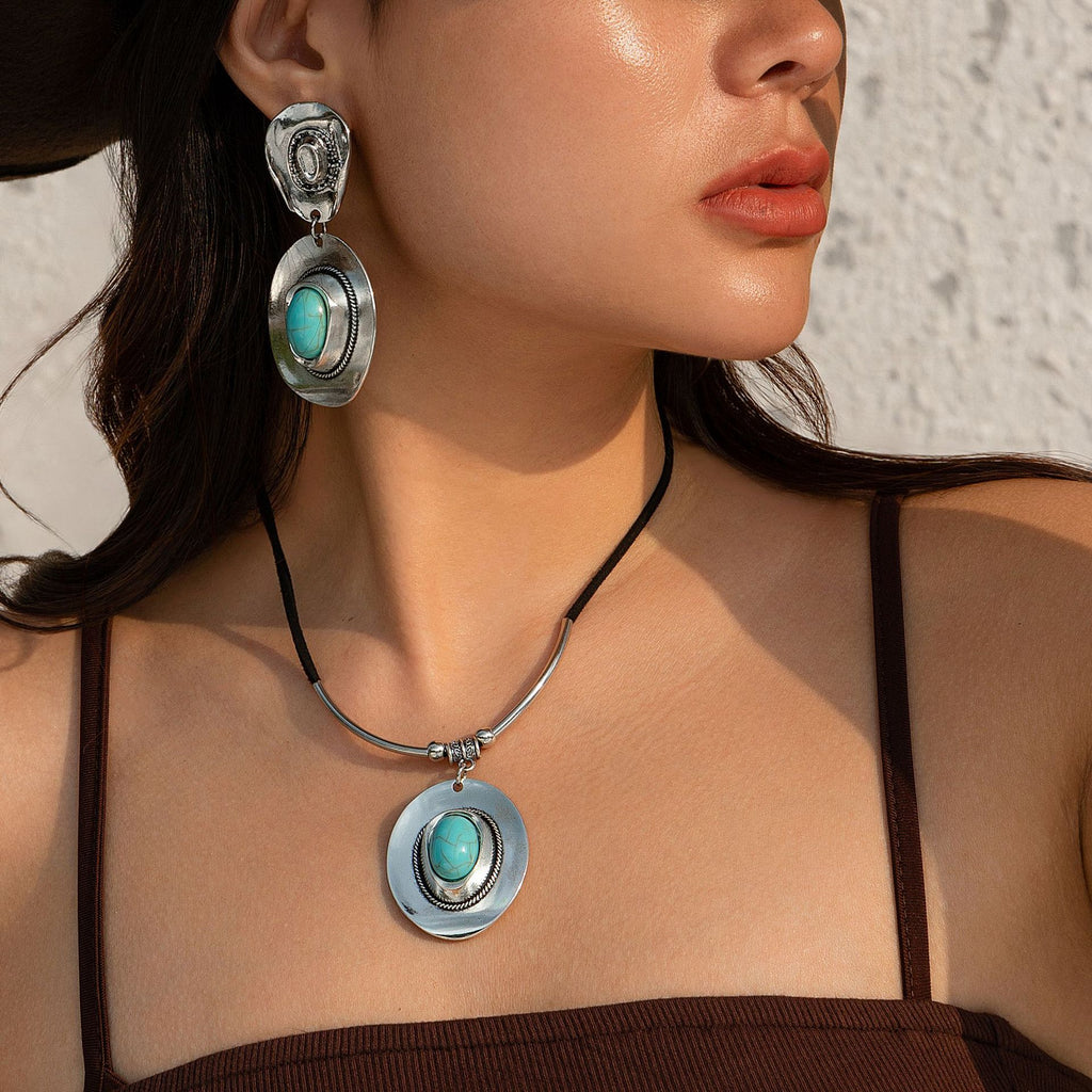 Collier ou boucles d’oreilles turquoise
