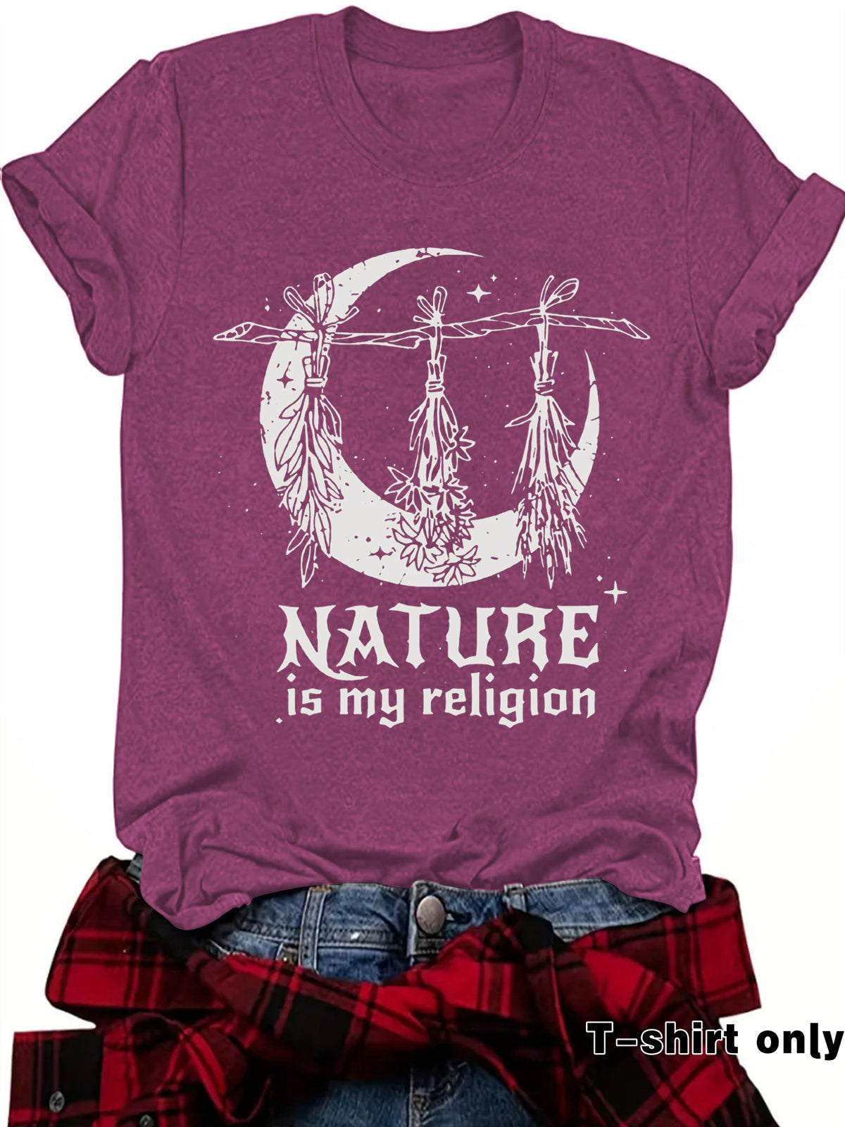 T-shirt imprimé à motif céleste de sorcière