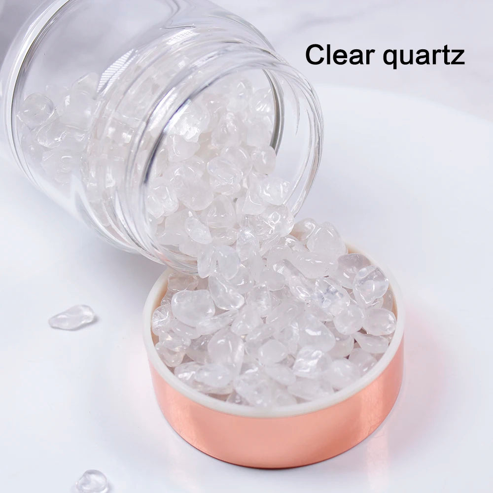 Gourde en verre avec cristal naturel