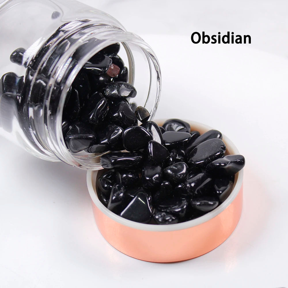 Gourde en verre avec cristal naturel