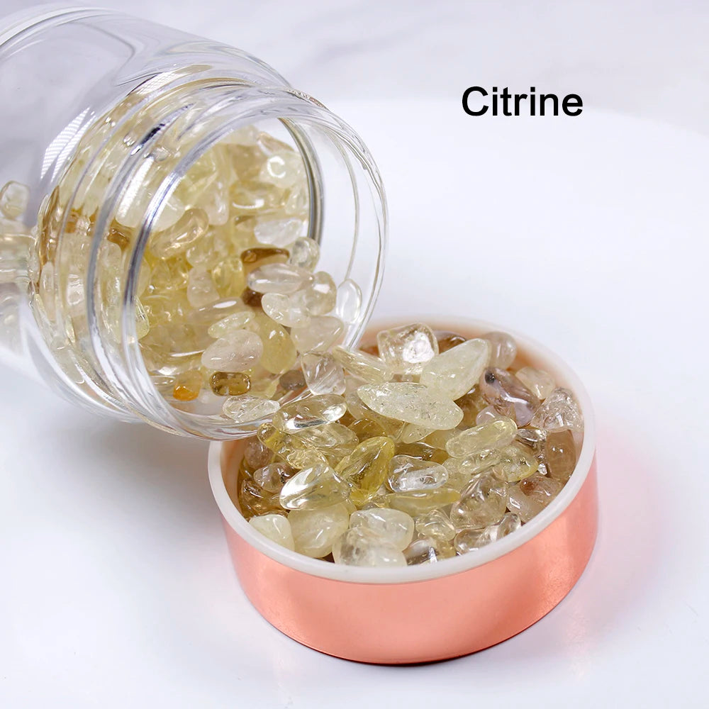 Gourde en verre avec cristal naturel